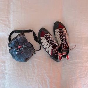 5.10 Siren women’s climbing shoes and chalk bag size 9